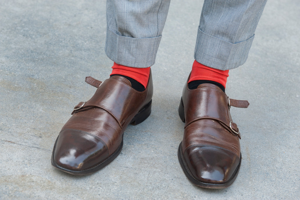 menswear blogger Jared Acquaro from A Poor Man's Millions wears Fortis Green dress socks