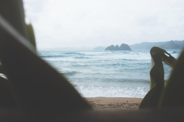 Mawi beach in Lombok on a gloomy day