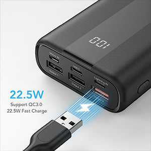 VRURC Portable Charger 20000mAh with Built in Fast Charging Cables,Power  Bank PD 18W QC 3.0 Quick Charge USB C Battery Pack with 5 Outputs & 2  Inputs