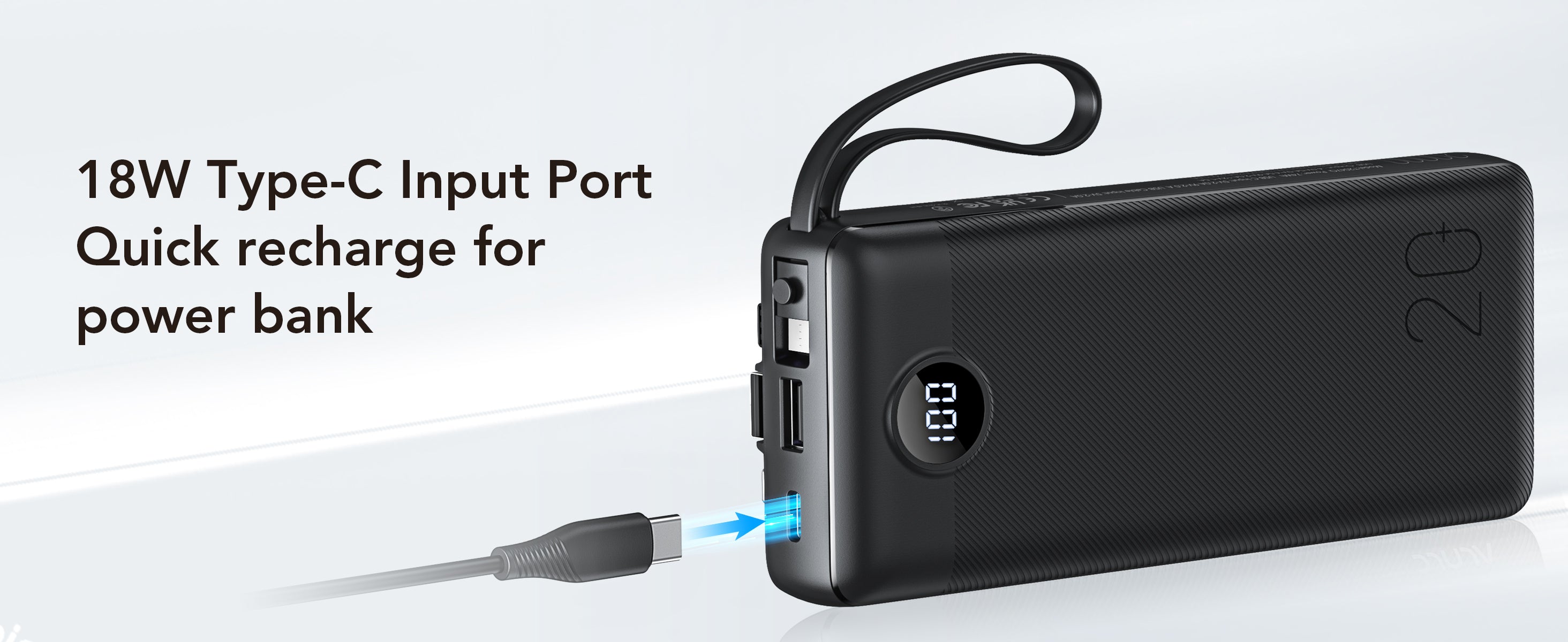 Built in Cords 22.5W PD & QC 3.0 Power Bank - vrurc