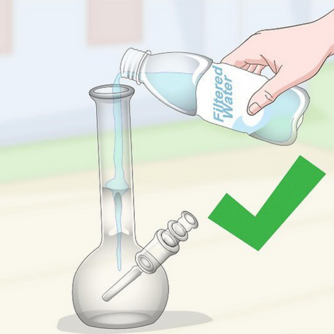 Bong being filled up by water 
