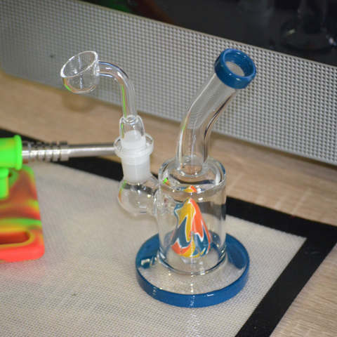 Glass Dab rigs being prepped for smoking 