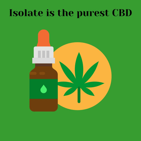 CBD Tincture with text saying - Isolate is the purest CBD