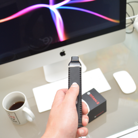 Portable Vaporizers in front of Imacs