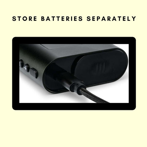 Charging your vaporizer also text saying Store batteries separately