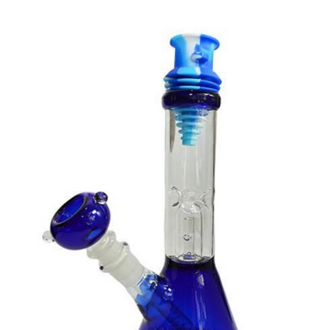 Glass bong in blue and white 