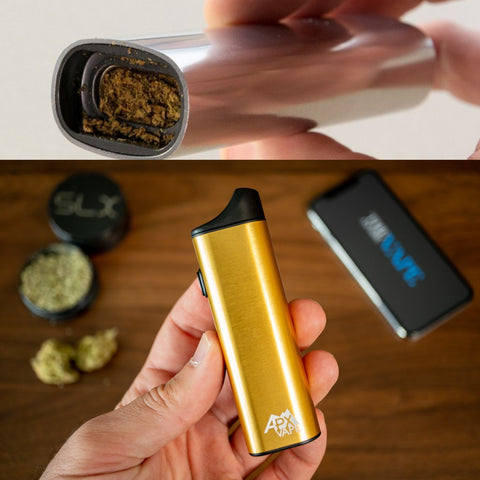 dry herb vaporizer packed with herbs 