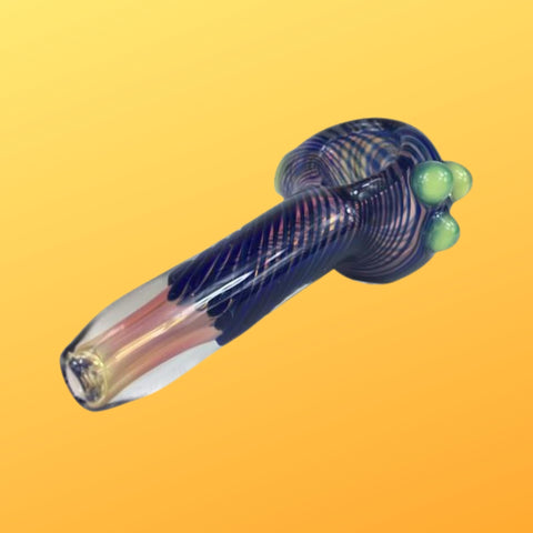 glass smoking pipe pink and blue 