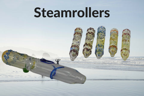 handblown glass steamroller pipes for sale