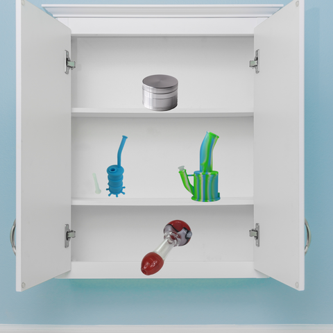 storing all your smoking devices and supplies in a safe, clean cabinet