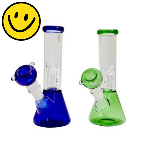 Two bongs green and blue 