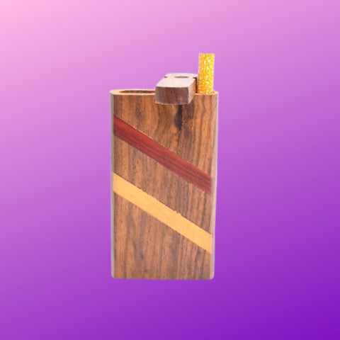 wooden dugout pipe purple background 