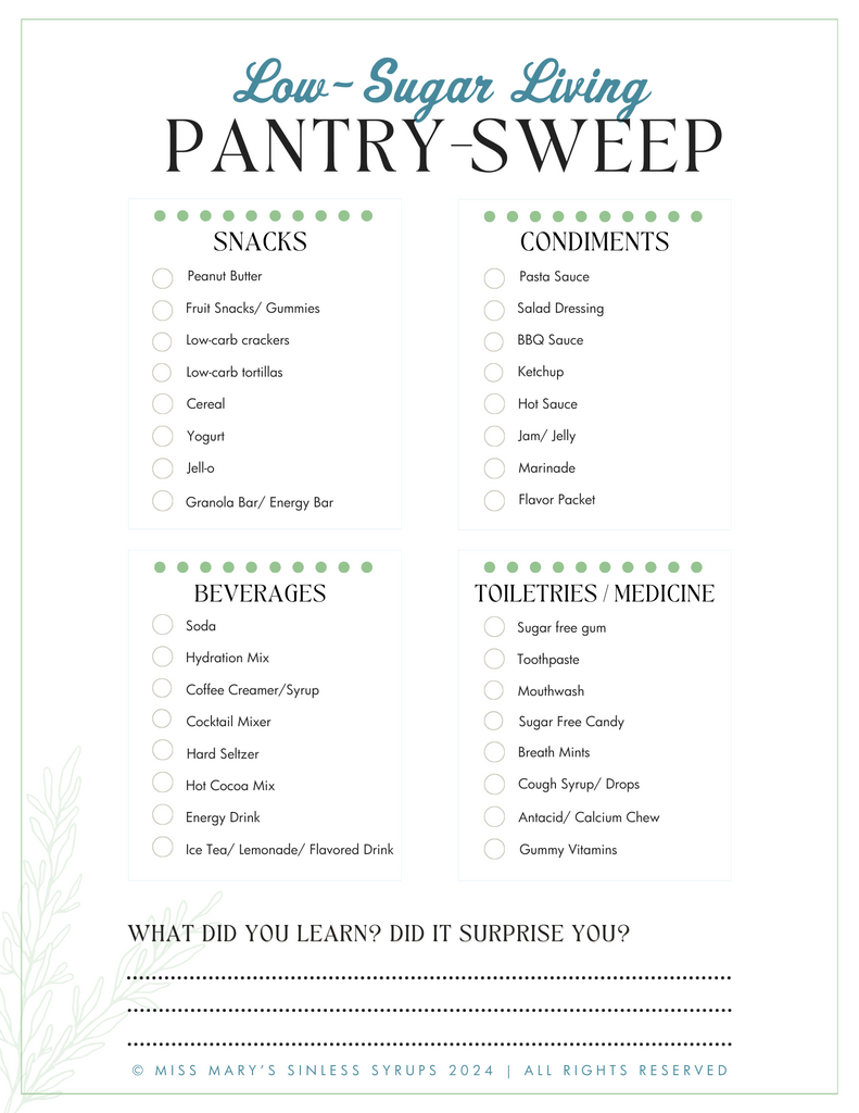 Low-Sugar Living Pantry Sweep Checklist