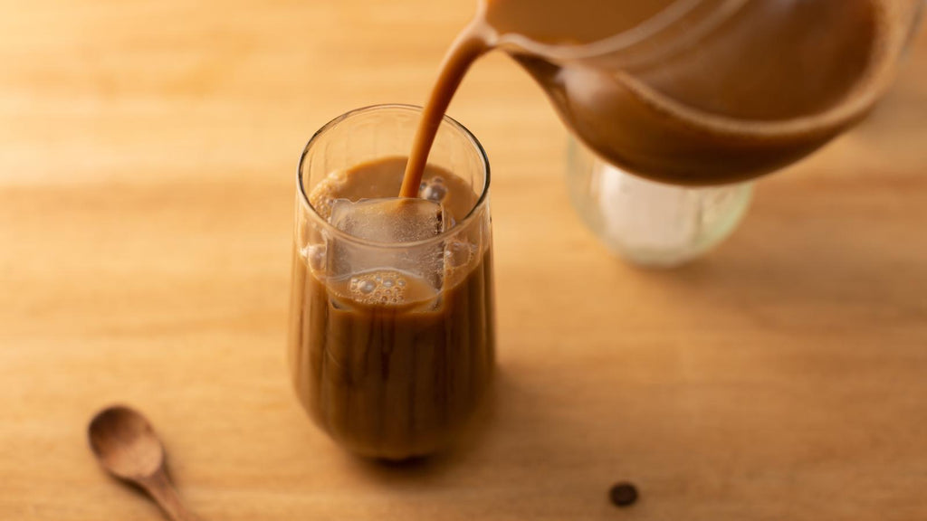 Simple, elegant, delicious - the low sugar Salted Caramel Iced Latte from Miss Mary's Sinless Syrups.
