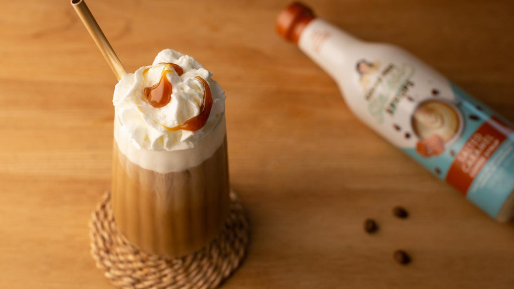 Try this low sugar salted caramel iced latte recipe from Miss Mary's Sugar Free Sinless Syrups