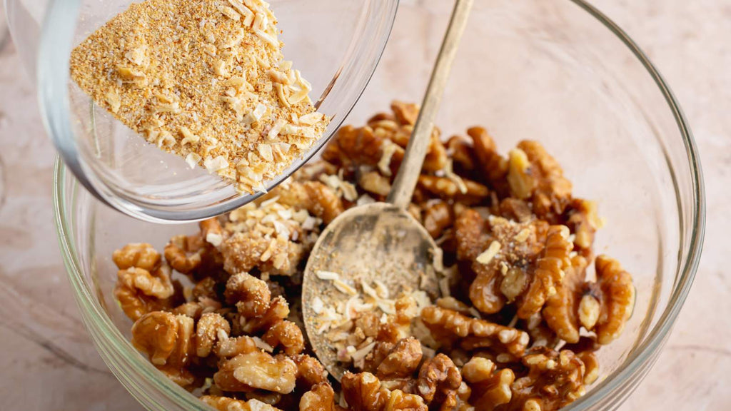 Mixing up Sweet & Savory Walnuts Recipe