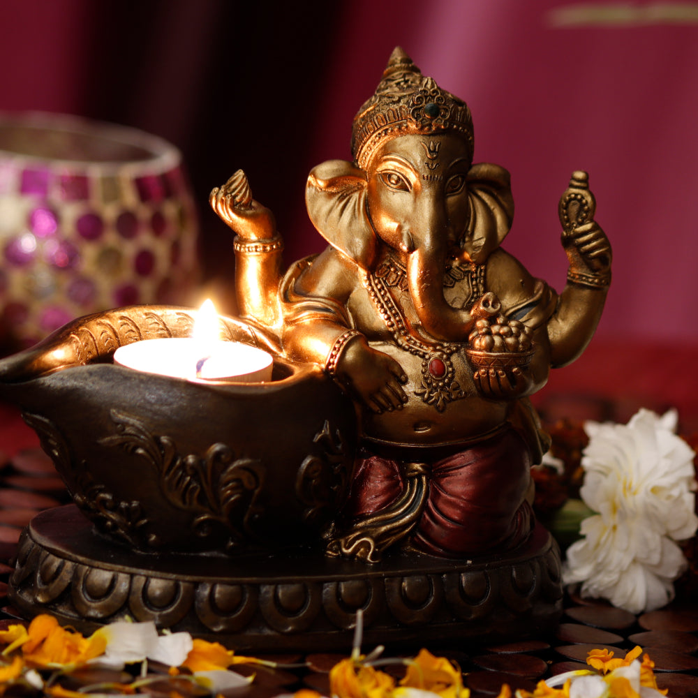 Ganesha with tealight candle holder – ServDharm