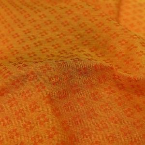 Orange Yarn Dyed Cotton Ikat Fabric