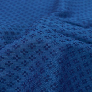 Dark Blue Yarn Dyed Cotton Ikat Fabric