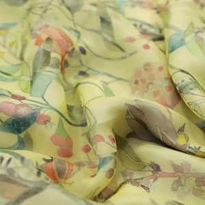 Multicolor Floral Design Printed Viscose Organza Fabric