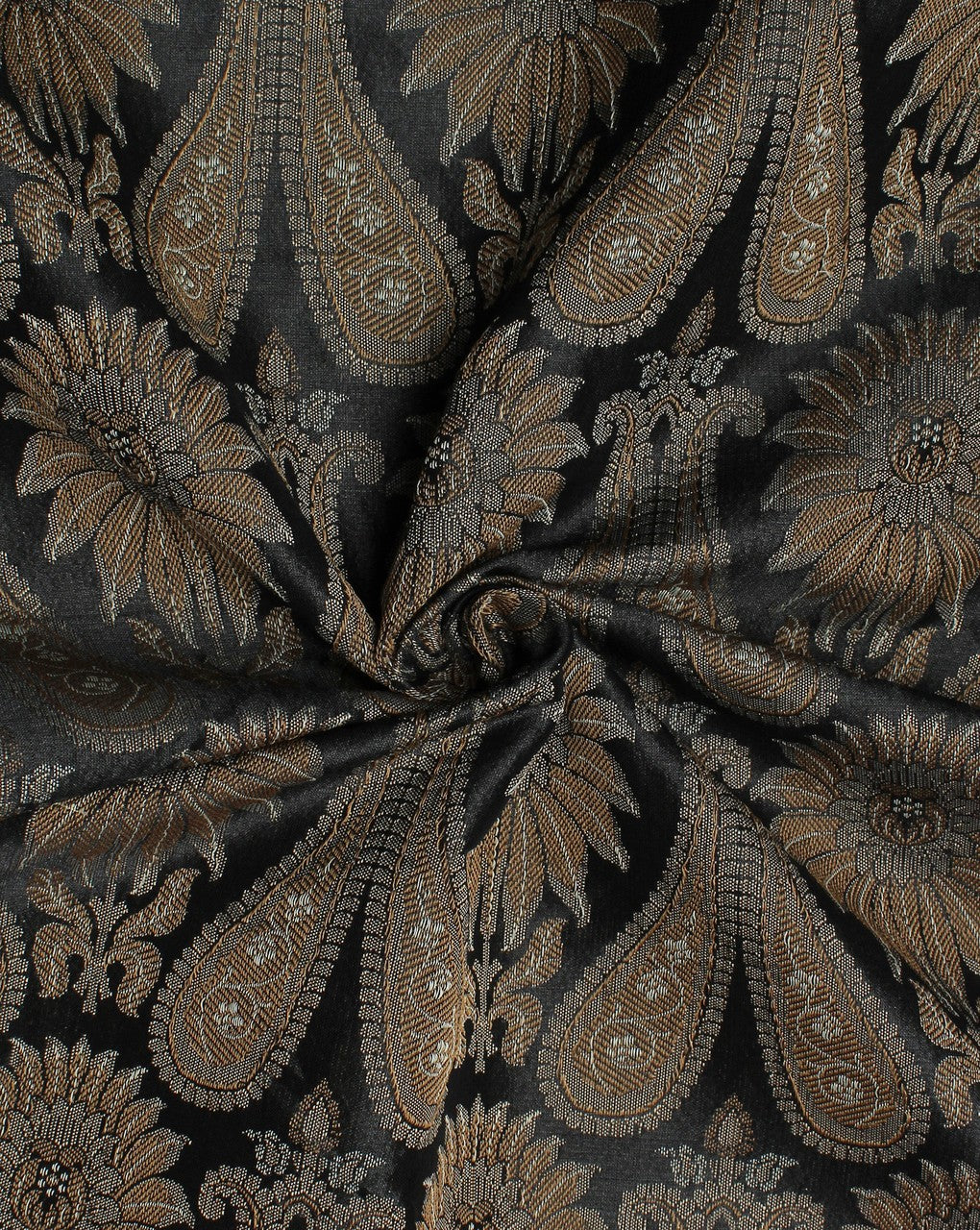 Black/Black Paisley Silk Brocade