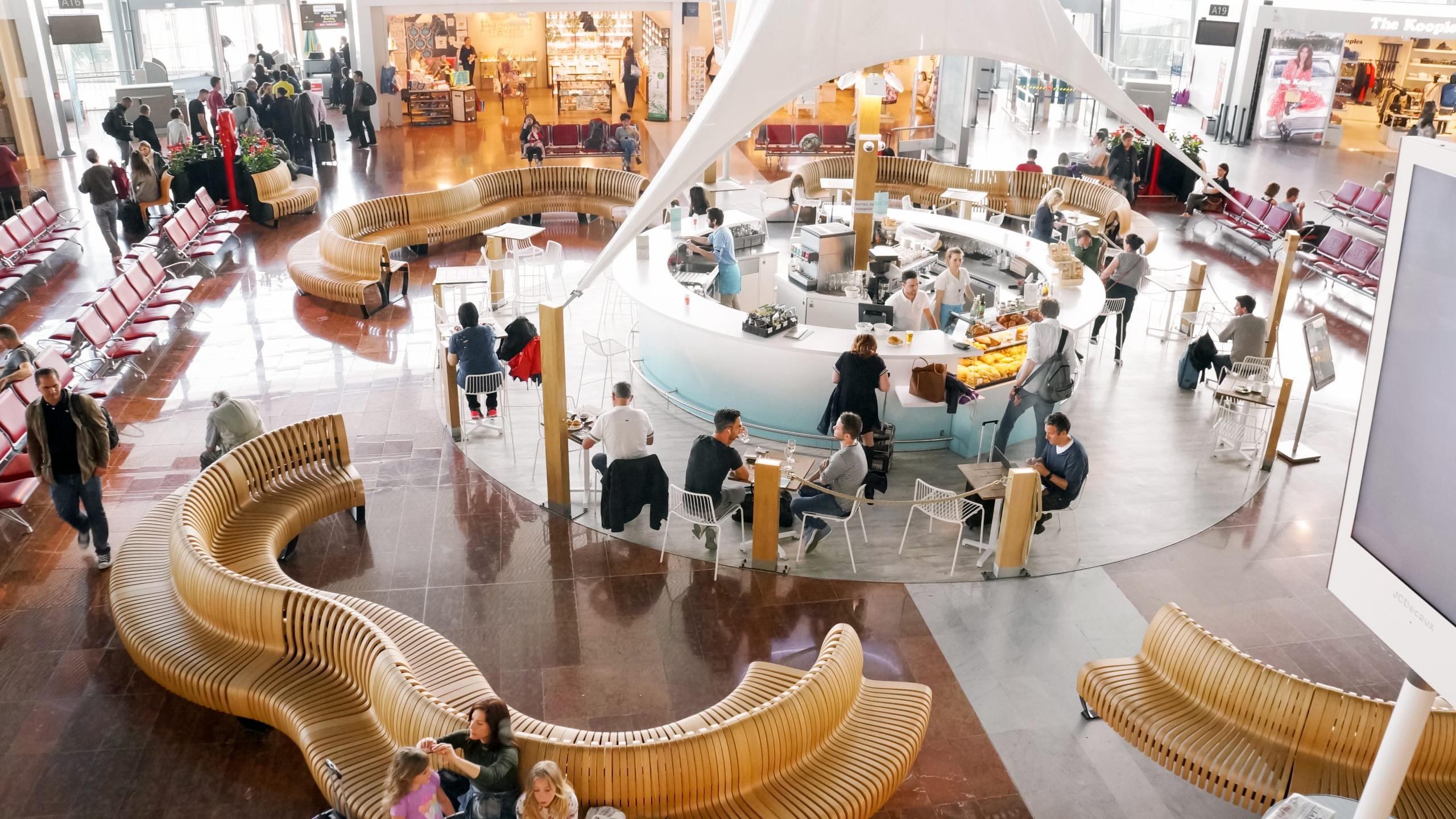 Green Furniture Concept seating in an airport