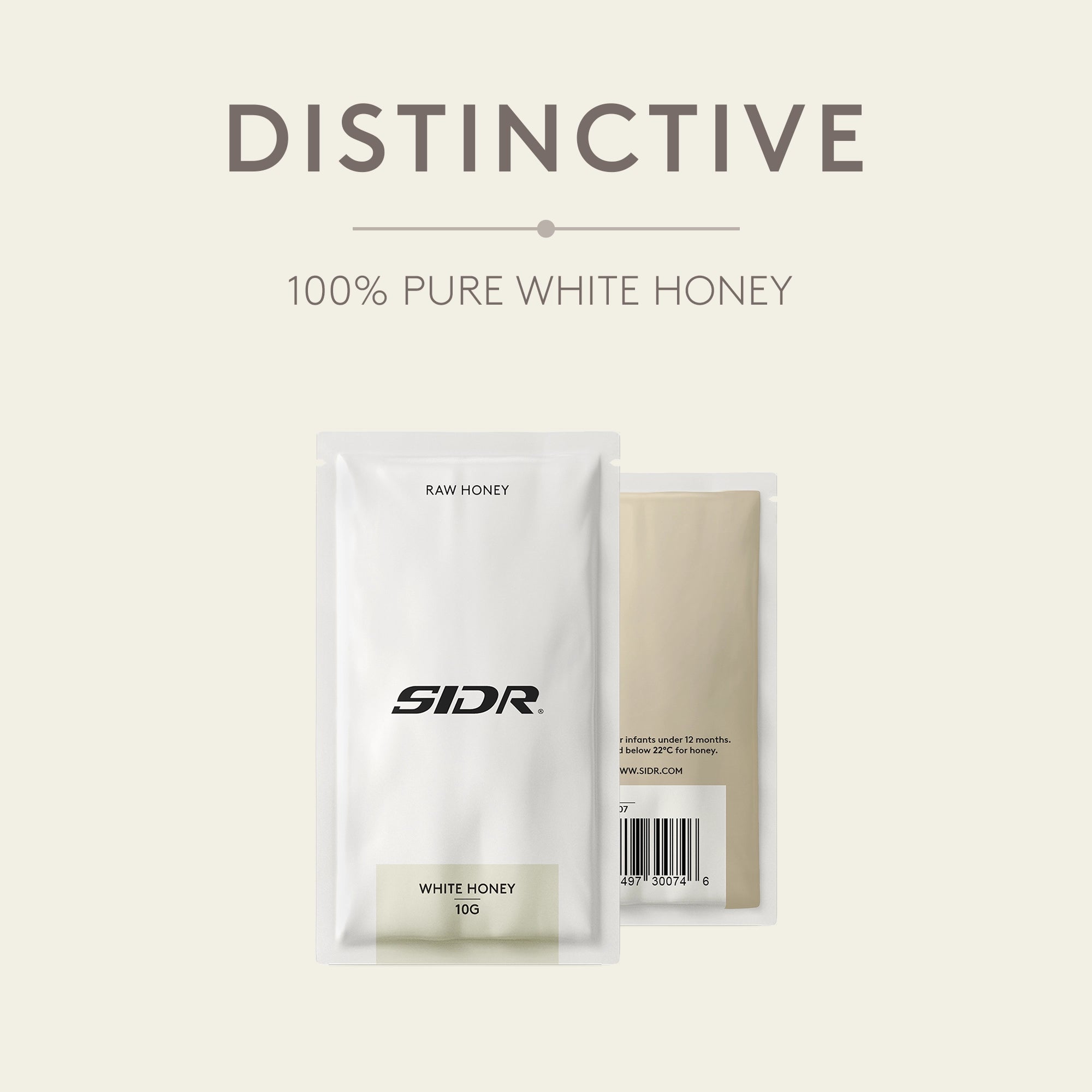 white honey packet distinctive
