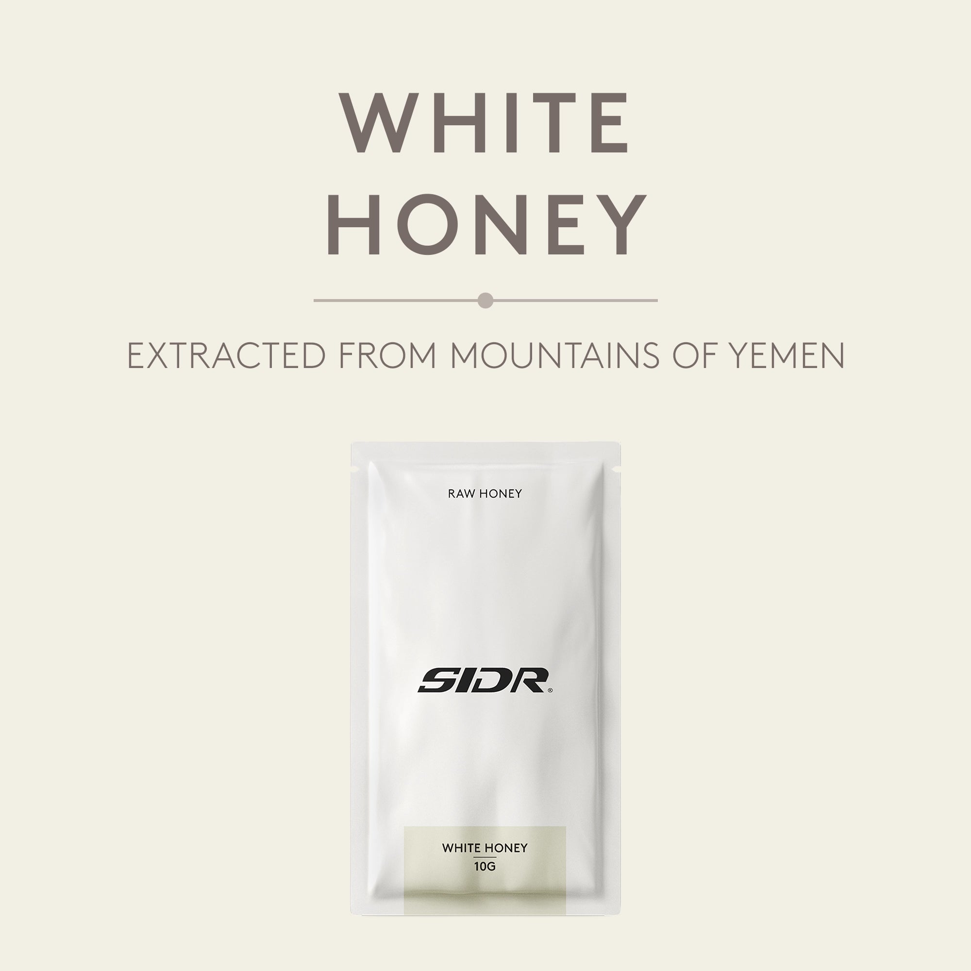 white honey packet from yemen