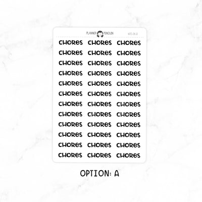 Chores - Chunky Script Stickers // #DS-08