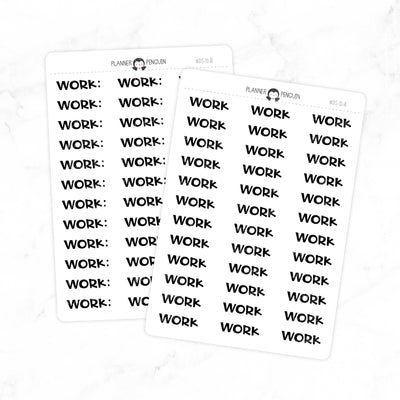 Work - Chunky Script Stickers // #DS-11