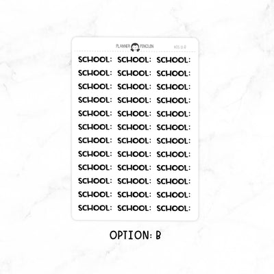 School - Chunky Script Stickers // #DS-12