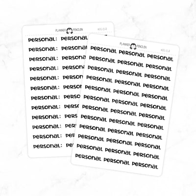 Personal - Chunky Script Stickers // #DS-13