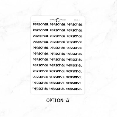 Personal - Chunky Script Stickers // #DS-13