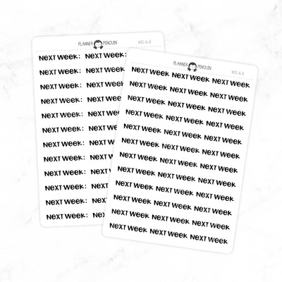 Next Week - Chunky Script Stickers // #DS-16