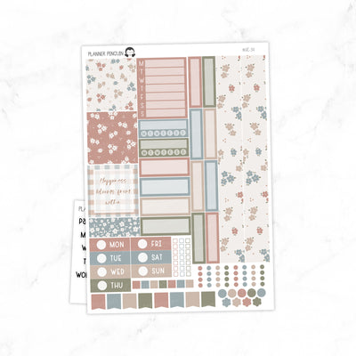 Neutral Spring Hobonichi Cousin A5 Weekly Sticker Kit // #HC-54