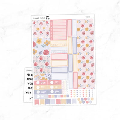 Dreamy Floral Hobonichi Cousin A5 Weekly Sticker Kit // #HC-59