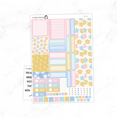 Retro Daisy Hobonichi Cousin A5 Weekly Sticker Kit // #HC-60