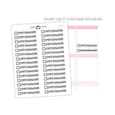 Empty Dishwasher Checkbox Text Stickers| CBS-07