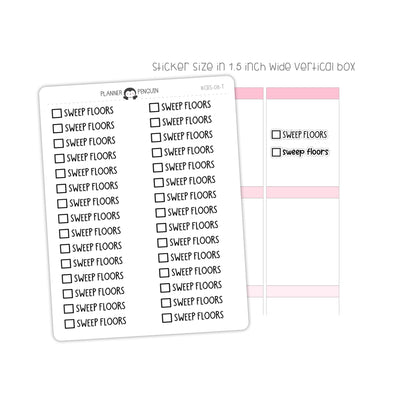 Sweep Floors Checkbox Text Stickers| CBS-08
