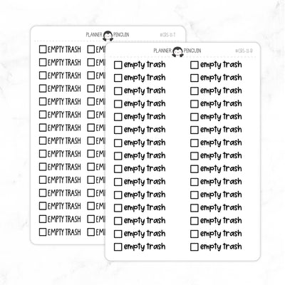 Empty Trash Checkbox Text Stickers| CBS-11