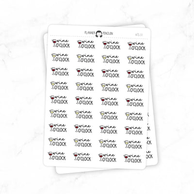 Wine o'clock - Icon Script Stickers // #TS-57