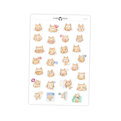 Cat Emoji emoticon Planner Stickers // #FS-125