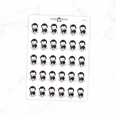 Sweeping Cleaning Penguin Planner Stickers // #PS03