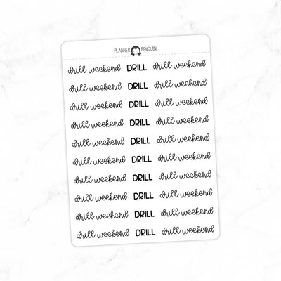 Drill Weekend Military Typography stickers// #TY-03