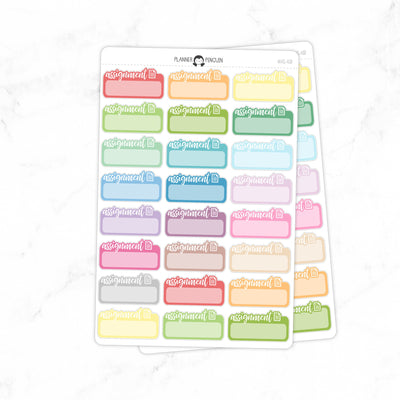 Assignment school stickersBox Planner Stickers // #HS-41