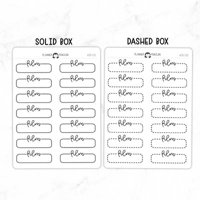 Film Script Quarter Label Box Planner Stickers // #TB-07