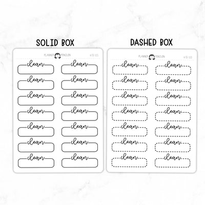 CleanScript Quarter Label Box Planner Stickers // #TB-10