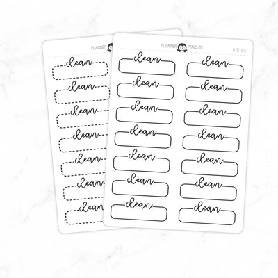 CleanScript Quarter Label Box Planner Stickers // #TB-10