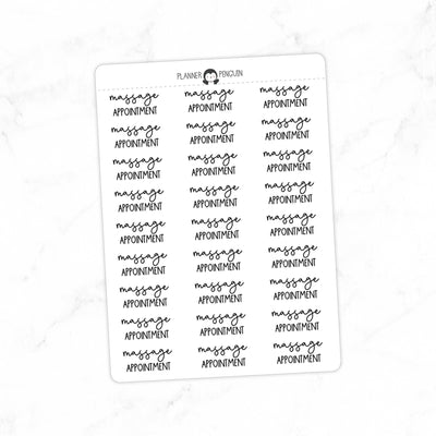 Massage Appointment Typography stickers// #TY-07