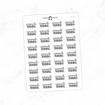 Circuit Training Fitness Typography stickers// #TY-09